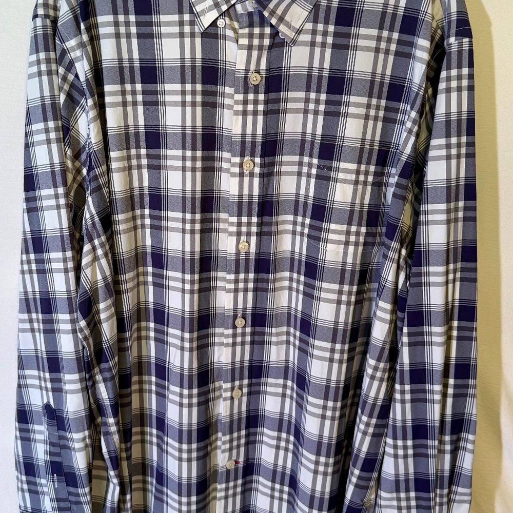 Daniel Cremieux Gray & White Windowpane Plaid Button-Down